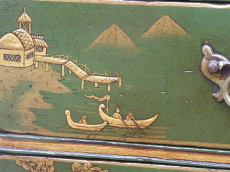 Antique 18th Century Chinoiserie Bureau