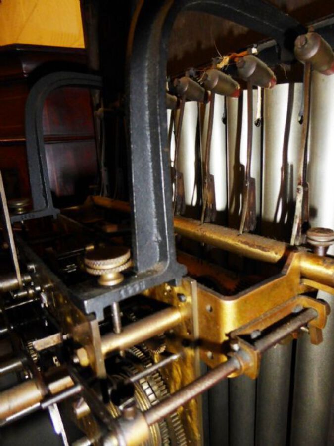 Antique 9 Tube Grandfather Clock Inscribed Gilbert Kidd of Malton