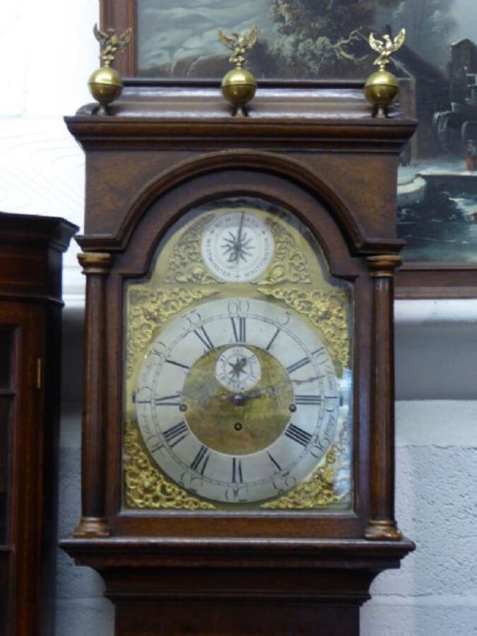 Antique 9 Tube Grandfather Clock Inscribed Gilbert Kidd of Malton
