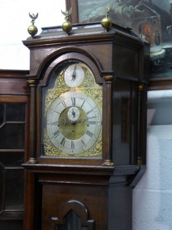 Antique 9 Tube Grandfather Clock Inscribed Gilbert Kidd of Malton