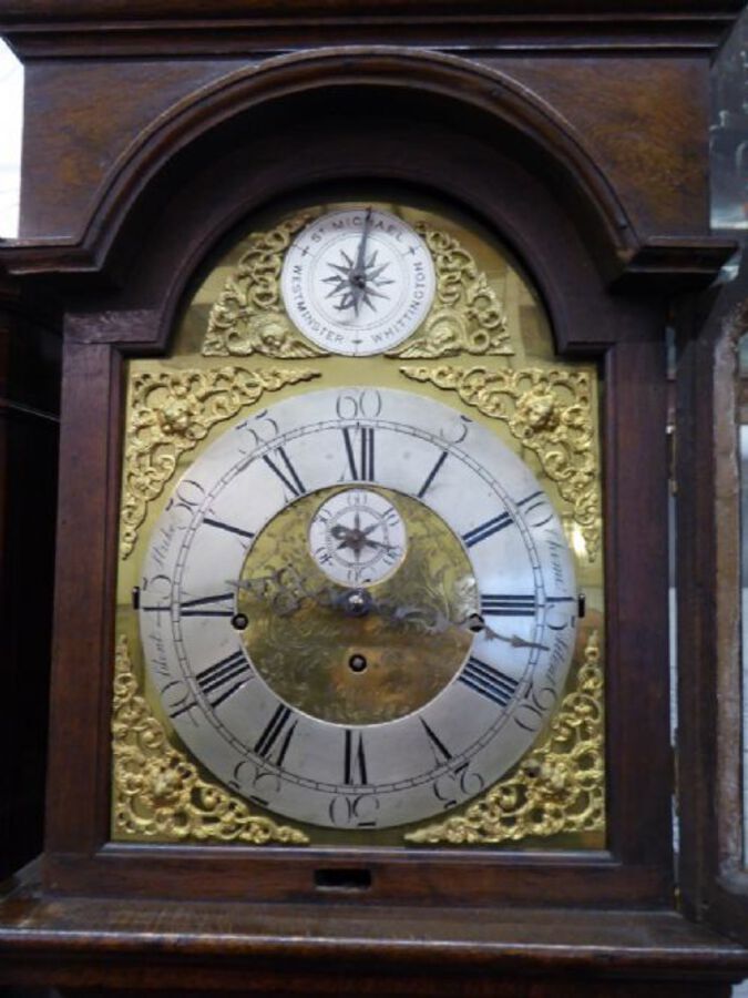Antique 9 Tube Grandfather Clock Inscribed Gilbert Kidd of Malton