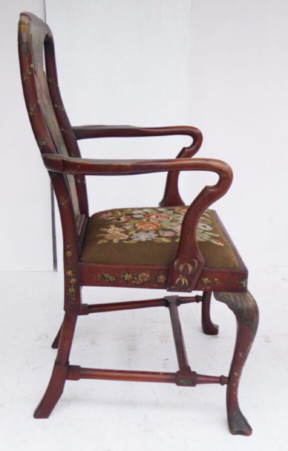 Antique A Pair of Painted Mahogany Chairs