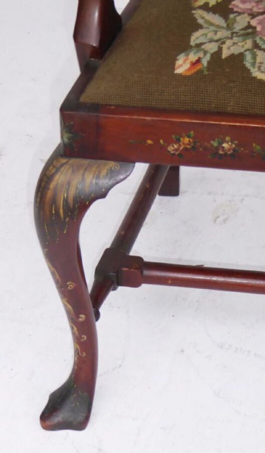 Antique A Pair of Painted Mahogany Chairs