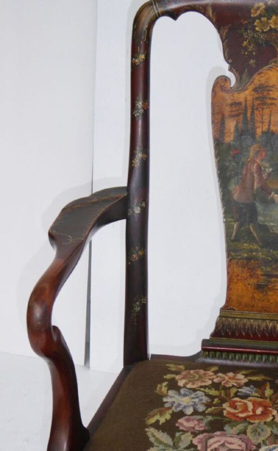 Antique A Pair of Painted Mahogany Chairs