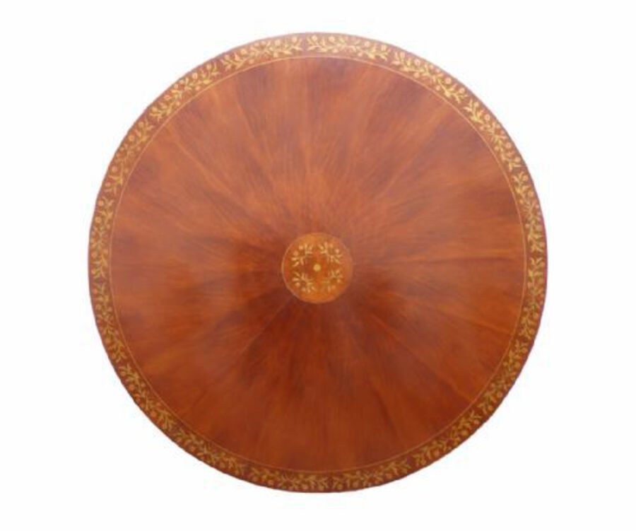 Antique Regency Style Mahogany and Brass Inlaid Dining Table