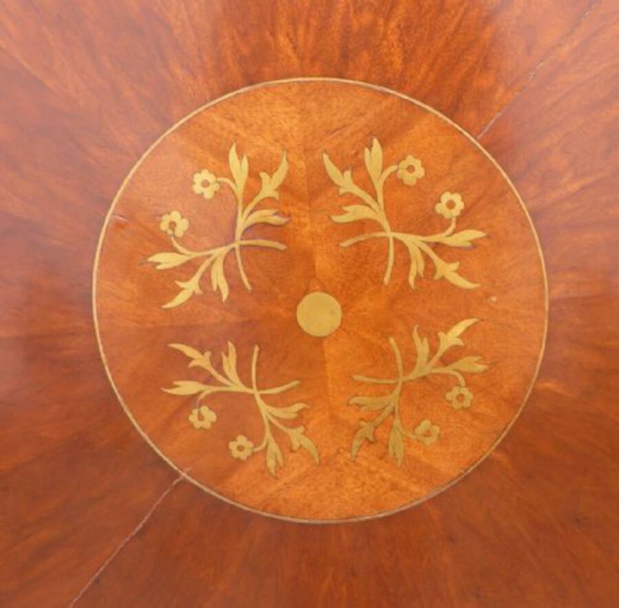 Antique Regency Style Mahogany and Brass Inlaid Dining Table