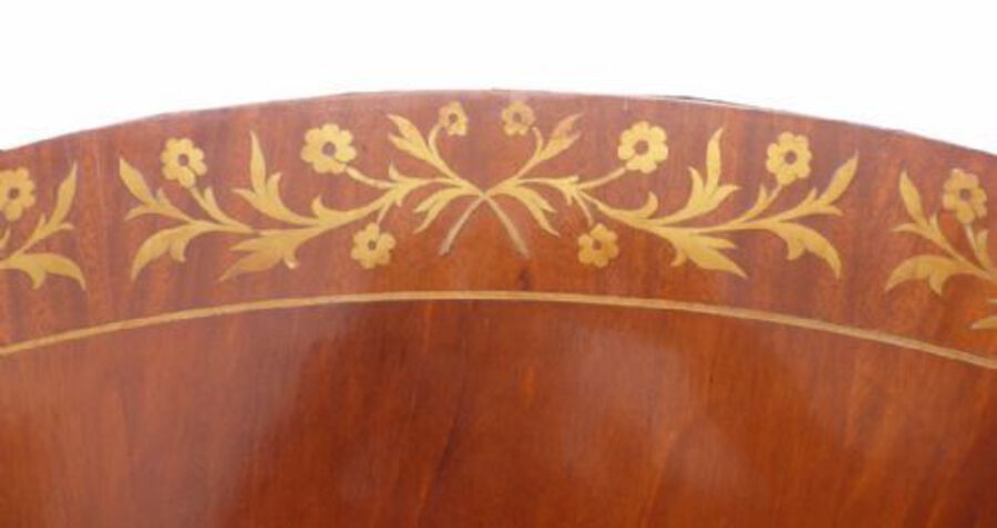 Antique Regency Style Mahogany and Brass Inlaid Dining Table