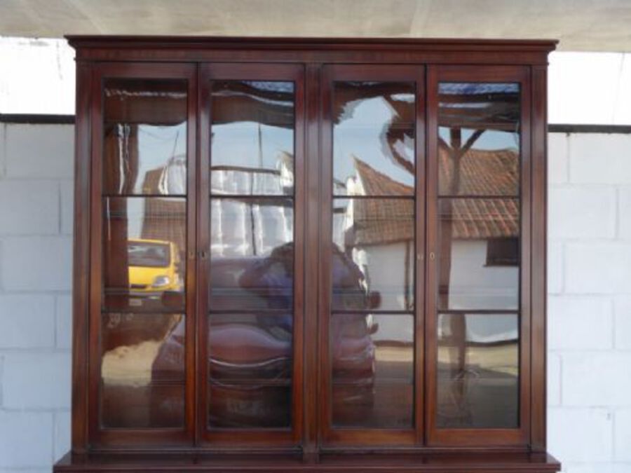 Antique William IV Mahogany Four Door Bookcase