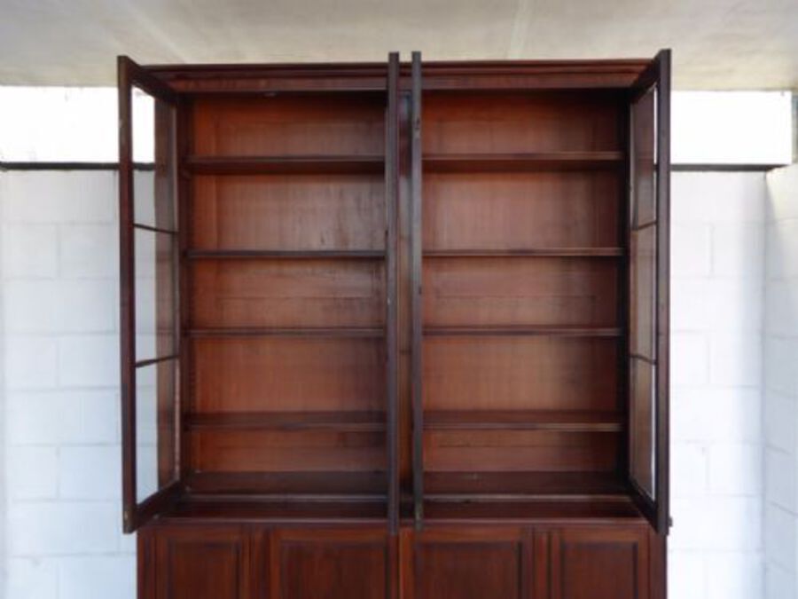 Antique William IV Mahogany Four Door Bookcase