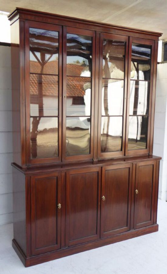 Antique William IV Mahogany Four Door Bookcase