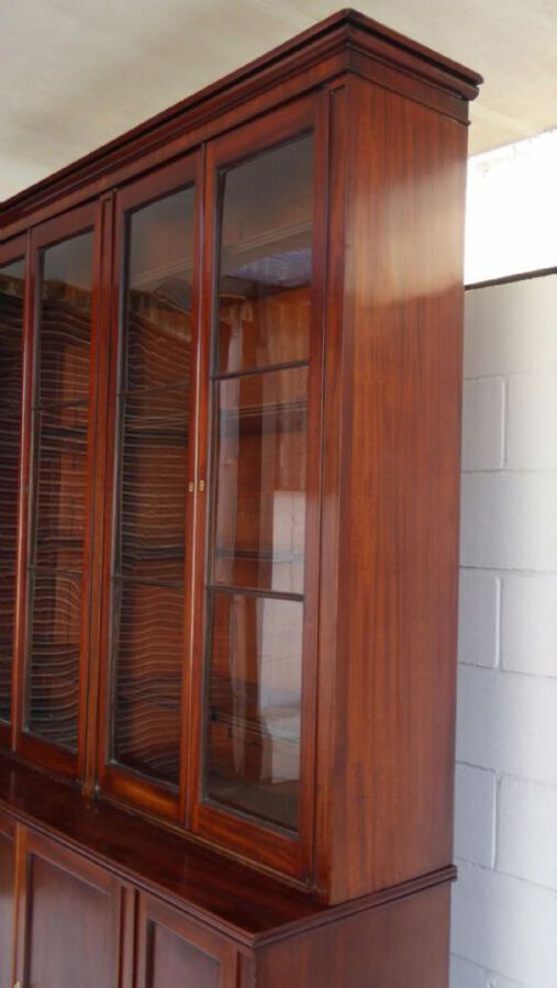Antique William IV Mahogany Four Door Bookcase