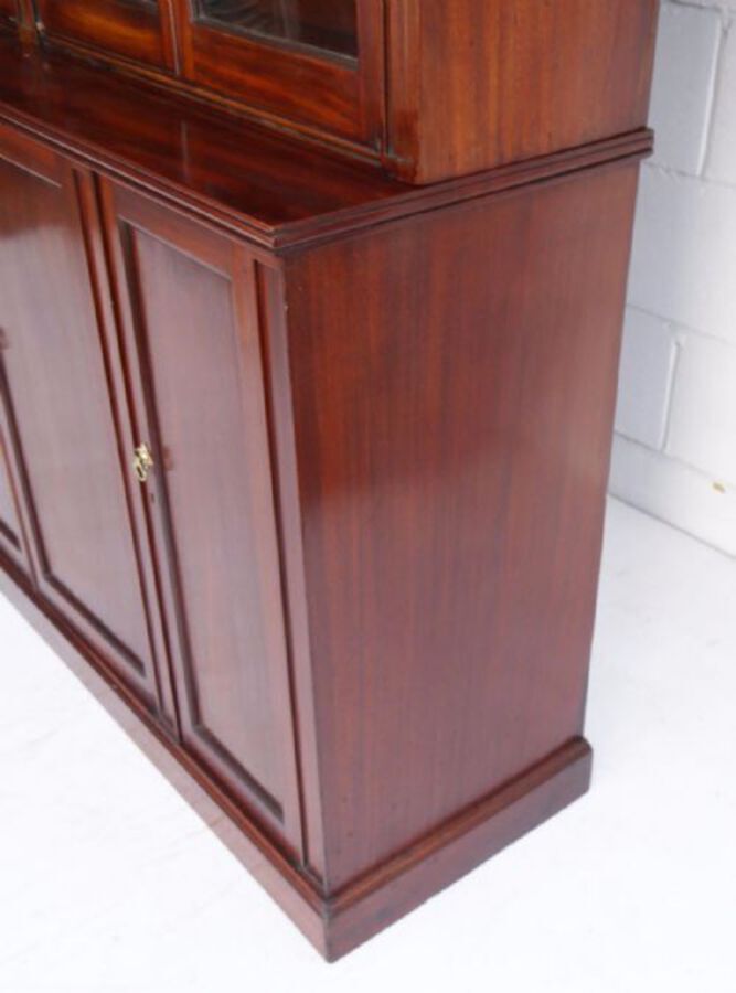 Antique William IV Mahogany Four Door Bookcase