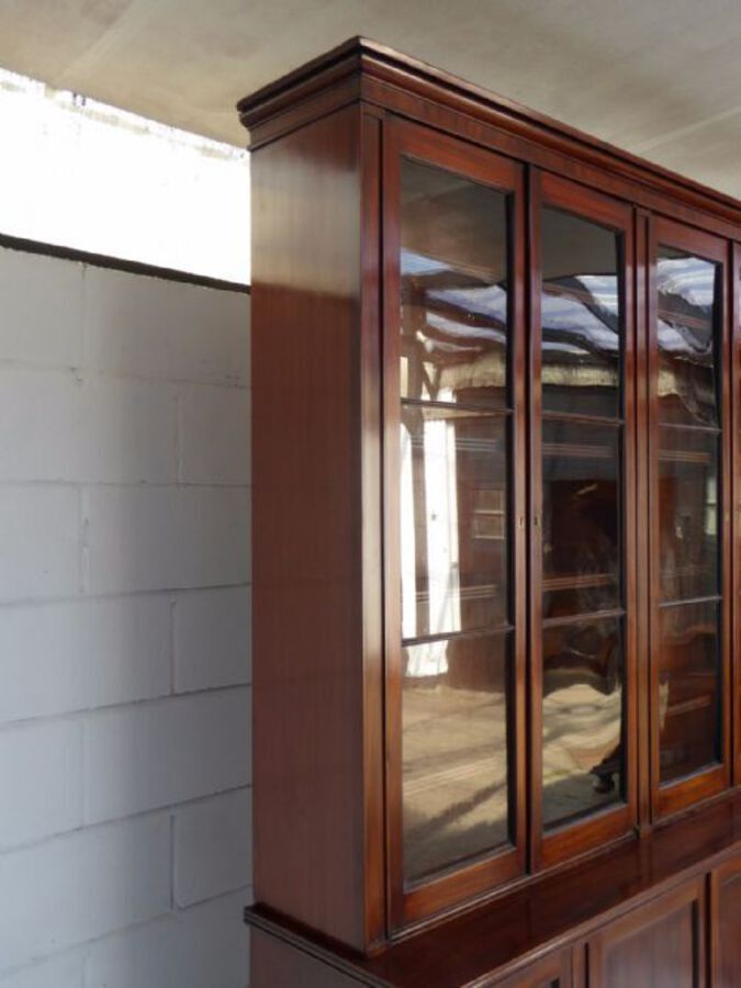 Antique William IV Mahogany Four Door Bookcase