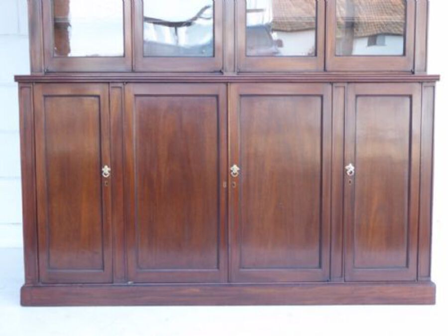 Antique William IV Mahogany Four Door Bookcase