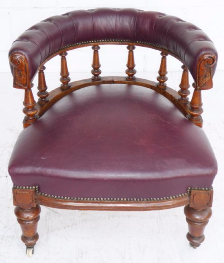 Antique Victorian Leather Club Chair