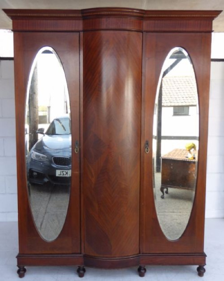 Antique Edwardian Mahogany Wardrobe