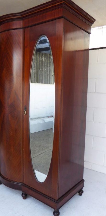 Antique Edwardian Mahogany Wardrobe
