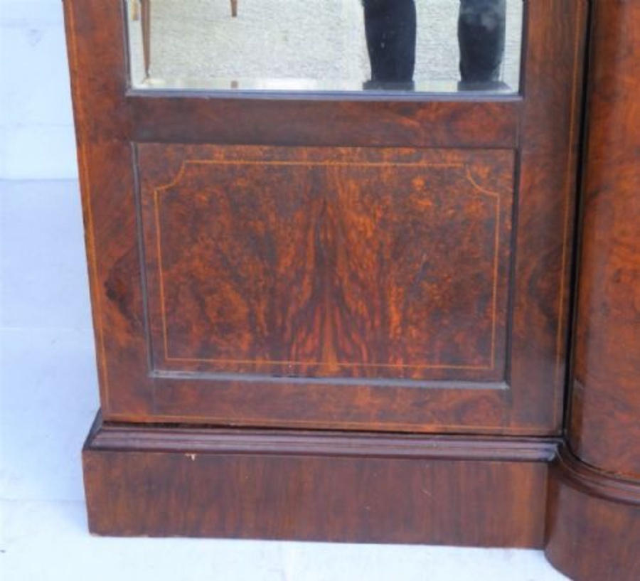 Antique Victorian Inlaid Walnut Three door Wardrobe
