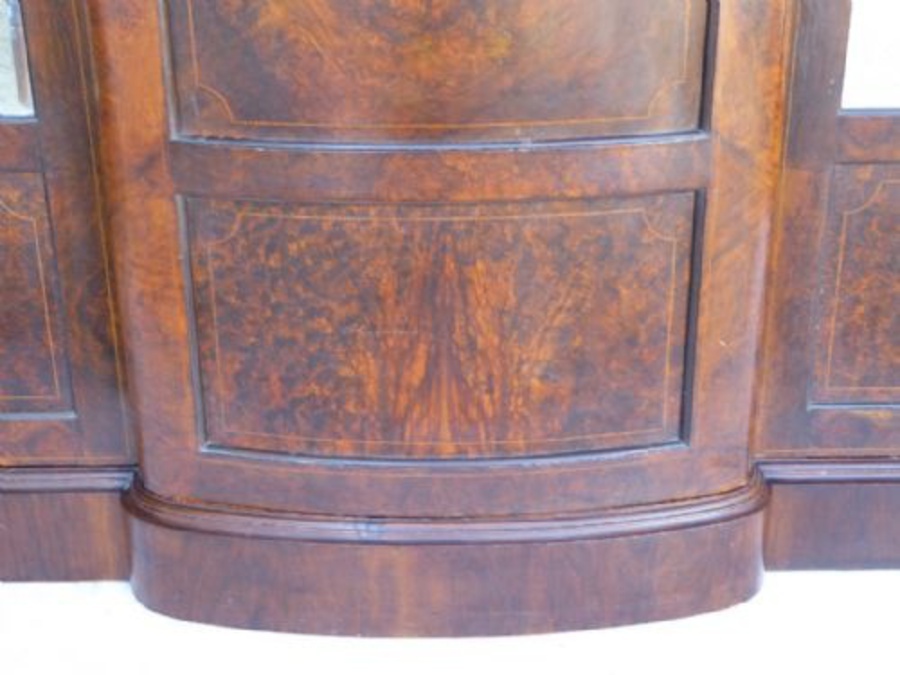 Antique Victorian Inlaid Walnut Three door Wardrobe
