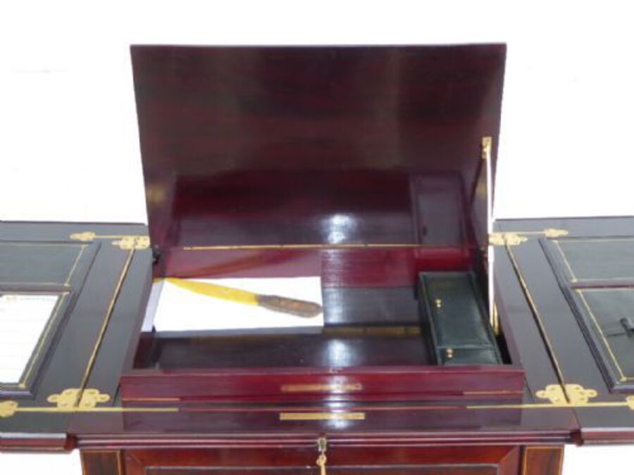 Antique Victorian Rosewood and Marquetry "Eclipse" Writing Table