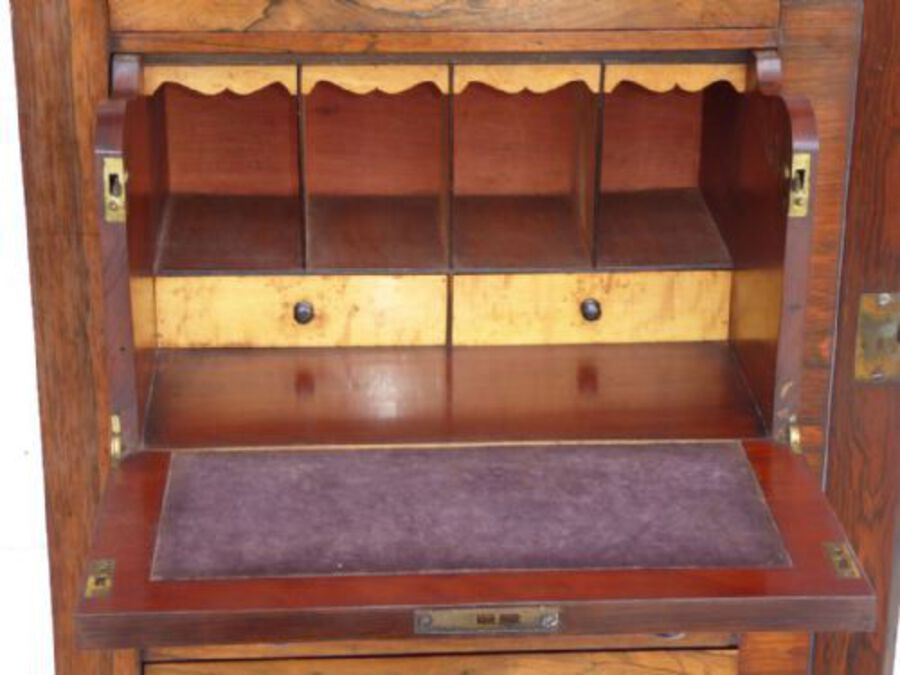 Antique Victorian Rosewood Secretaire Wellington / Collectors Chest