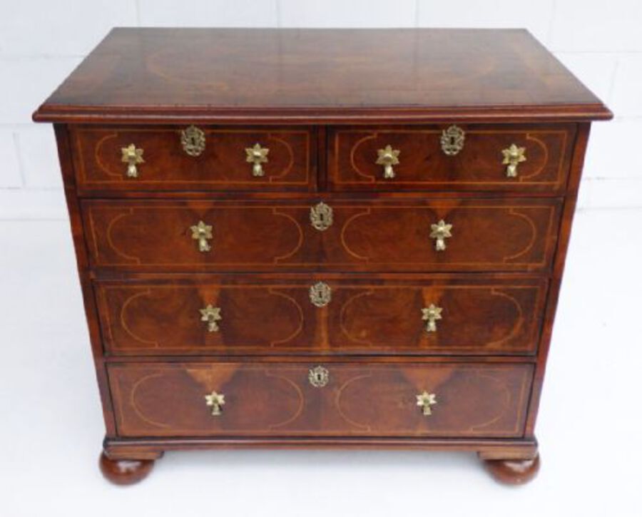 Antique George II Walnut and Inlaid Chest of Drawers