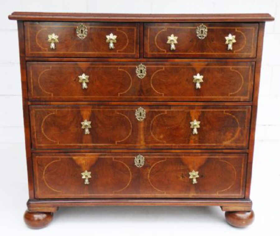 Antique George II Walnut and Inlaid Chest of Drawers