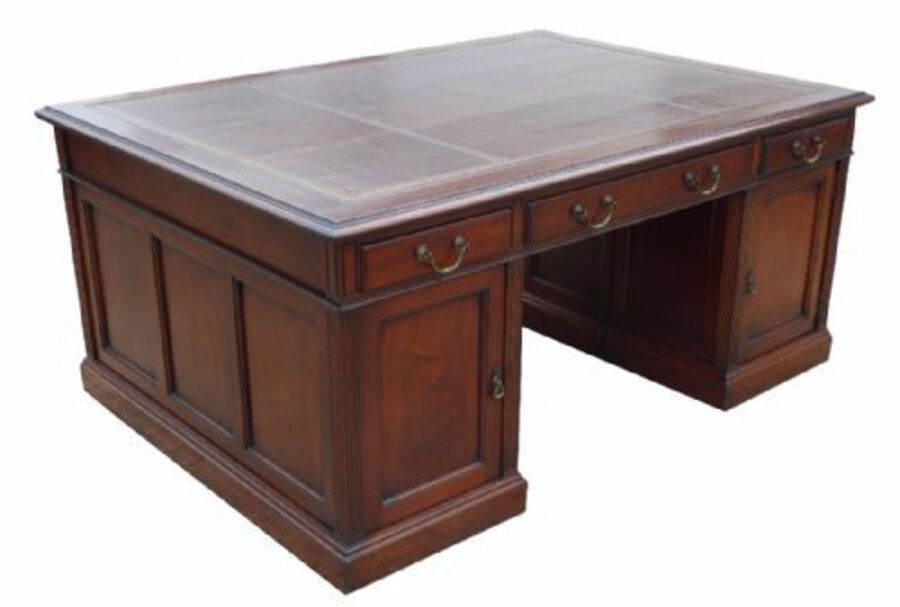 Antique Edwardian Mahogany Partners Desk