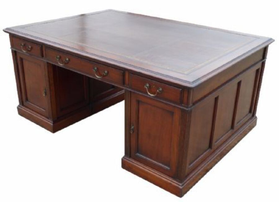 Antique Edwardian Mahogany Partners Desk