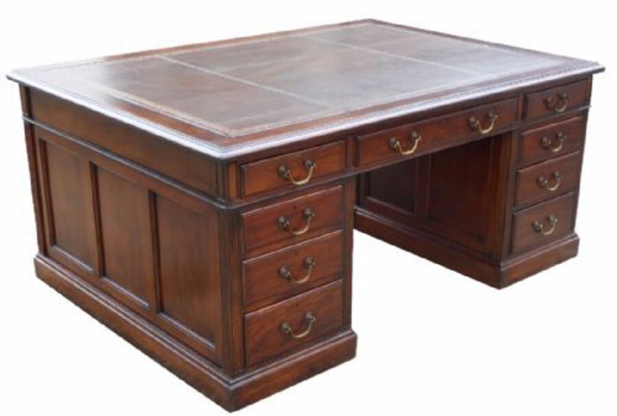 Antique Edwardian Mahogany Partners Desk