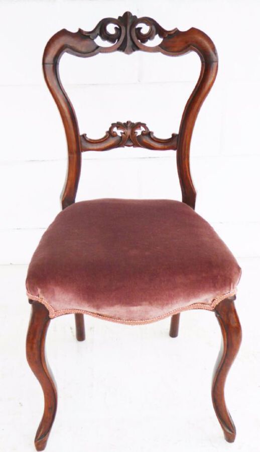 Antique Set of 6 Victorian Walnut Dining Chairs