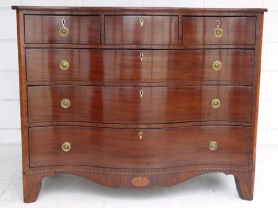 Antique George II Mahogany Serpentine Chest of Drawers