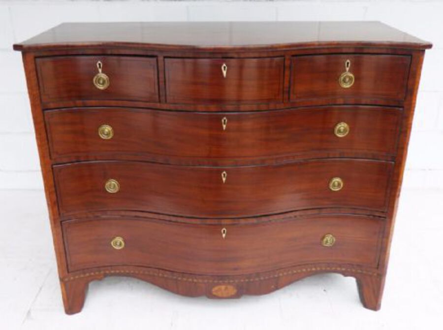 Antique George II Mahogany Serpentine Chest of Drawers