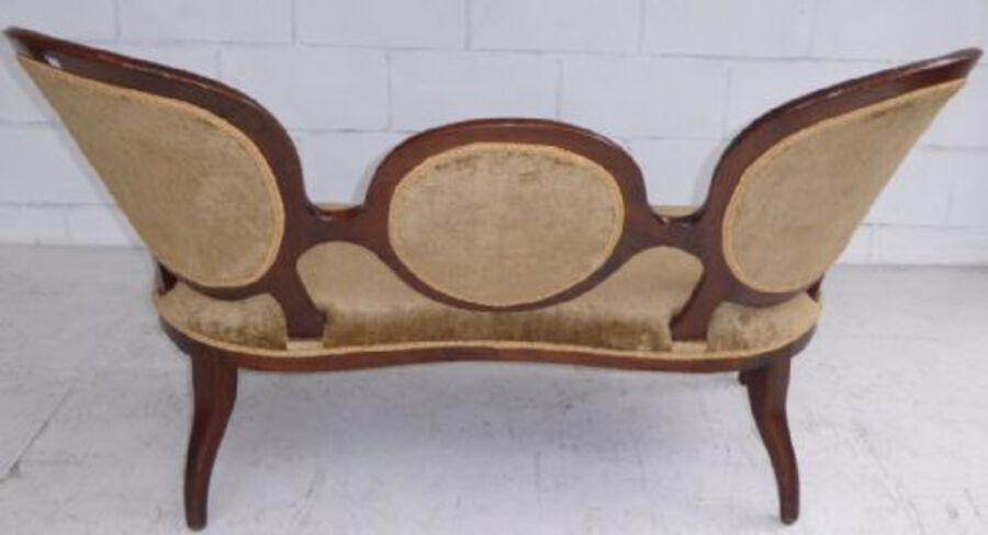 Antique Victorian Rosewood Spoon Back Sofa