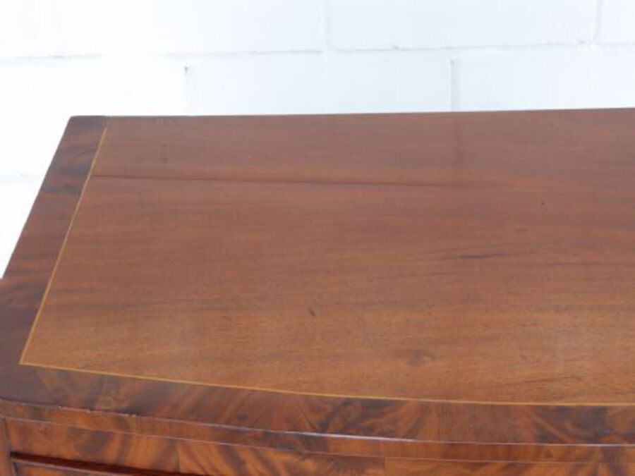 Antique Regency Flame Mahogany Bow Front Secretaire Chest 