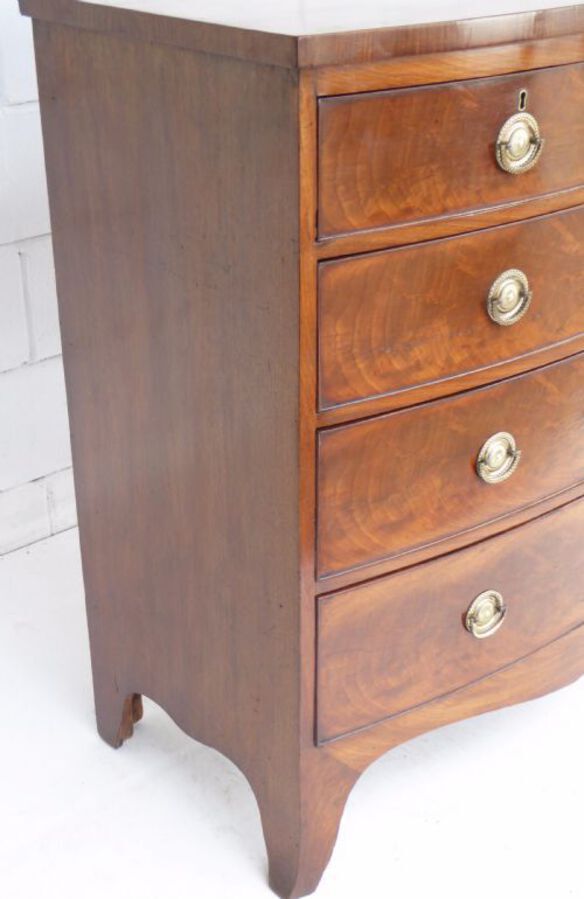 Antique Regency Mahogany Bow Front Chest of Drawers