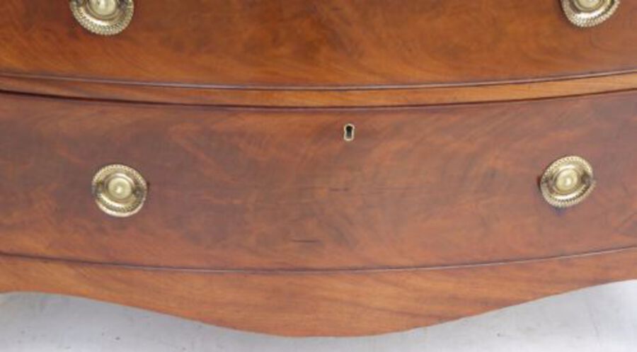 Antique Regency Mahogany Bow Front Chest of Drawers