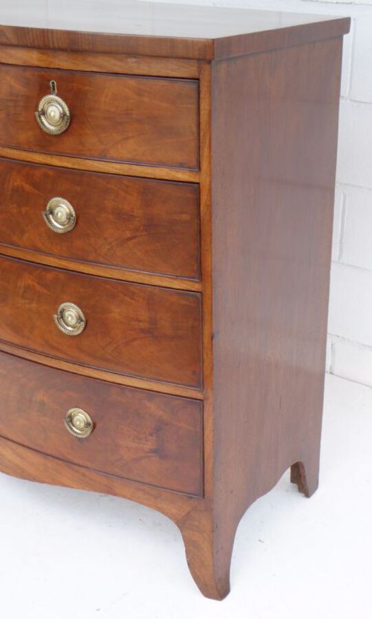 Antique Regency Mahogany Bow Front Chest of Drawers