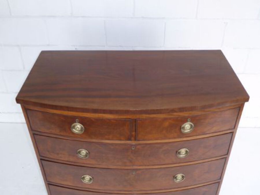 Antique Regency Mahogany Bow Front Chest of Drawers