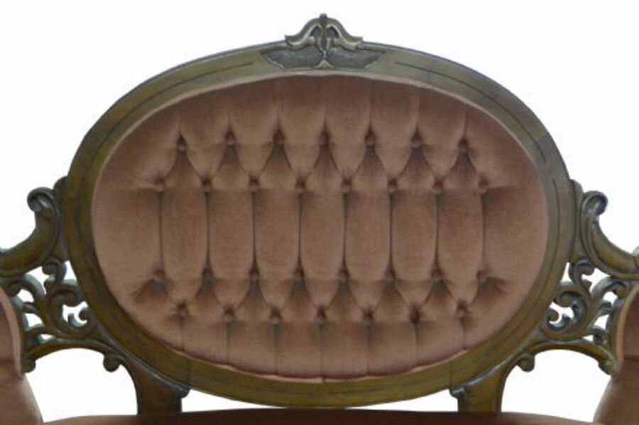 Antique Original Victorian Walnut Double Ended Sofa