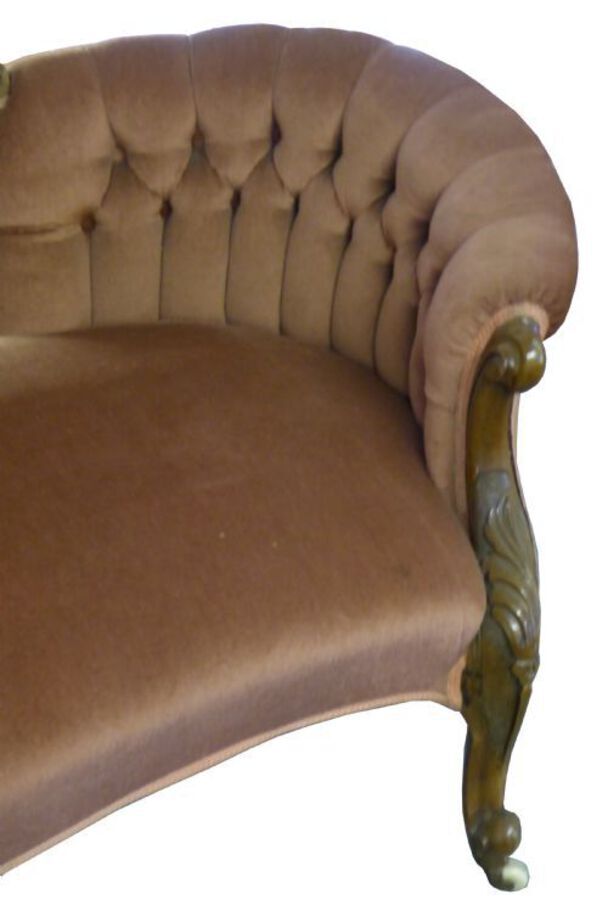 Antique Original Victorian Walnut Double Ended Sofa