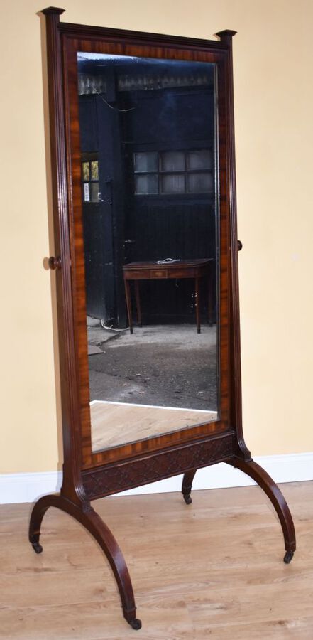 Regency Mahogany Cheval Mirror 