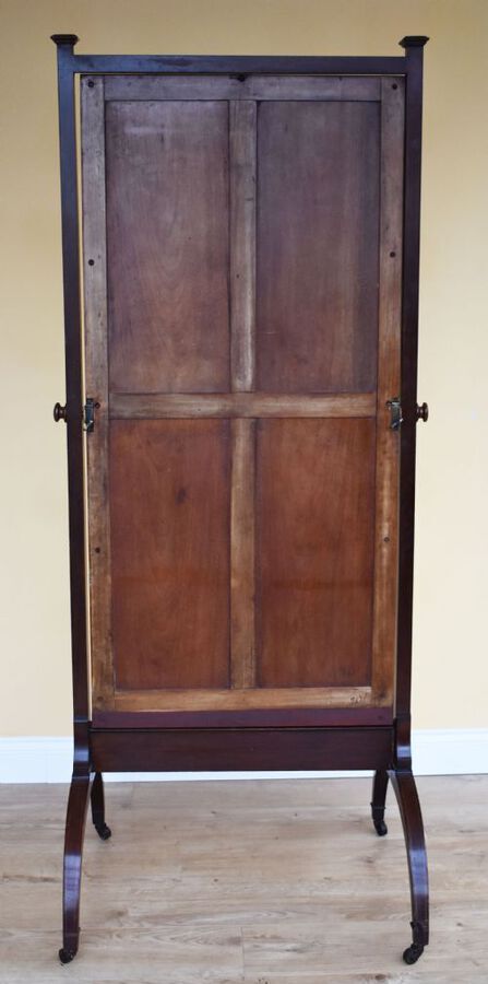Antique Regency Mahogany Cheval Mirror 