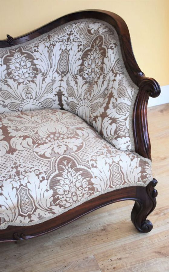 Antique Large Victorian Rosewood Sofa/Settee