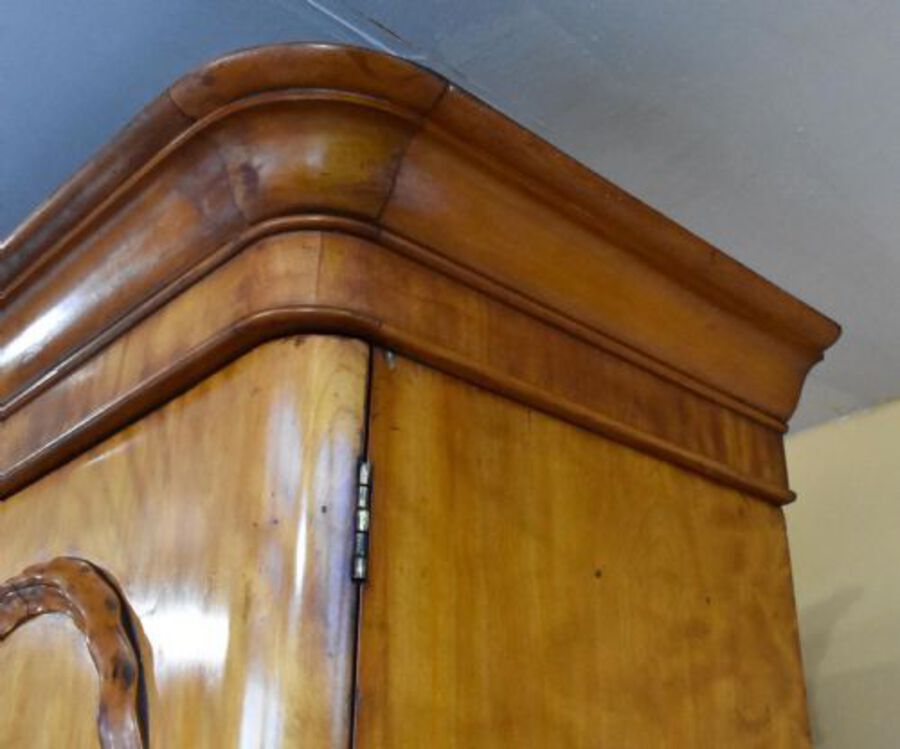Antique Victorian Satinwood Two Door Wardrobe