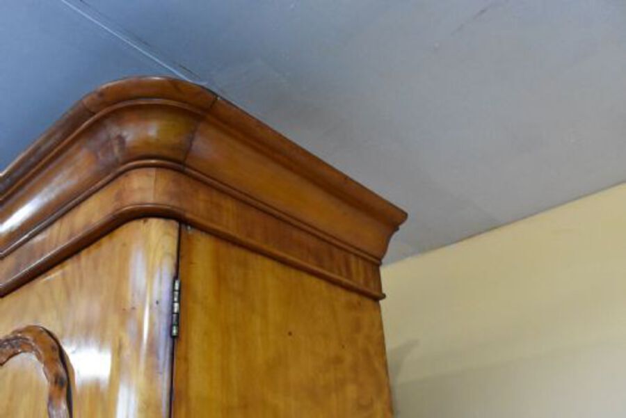 Antique Victorian Satinwood Two Door Wardrobe
