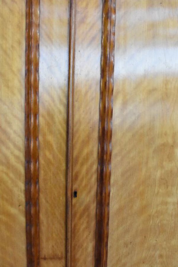 Antique Victorian Satinwood Two Door Wardrobe
