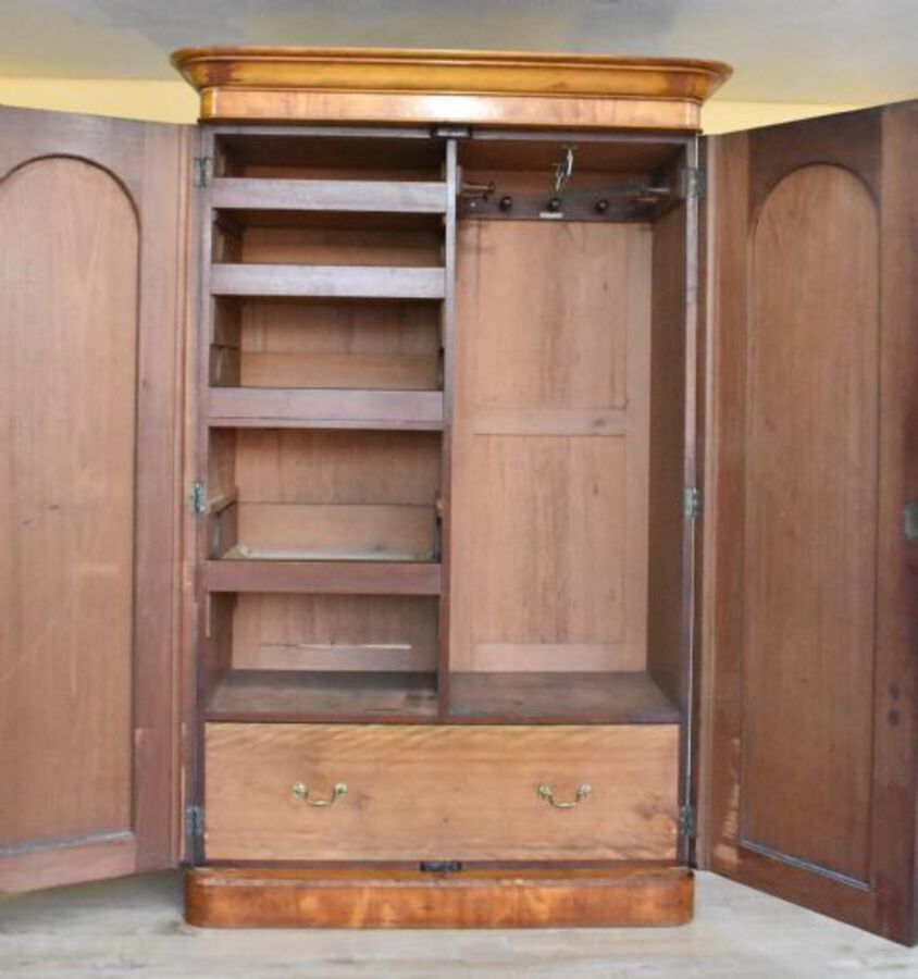 Antique Victorian Satinwood Two Door Wardrobe