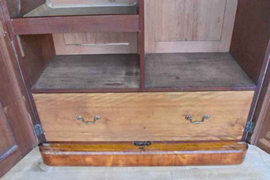 Antique Victorian Satinwood Two Door Wardrobe