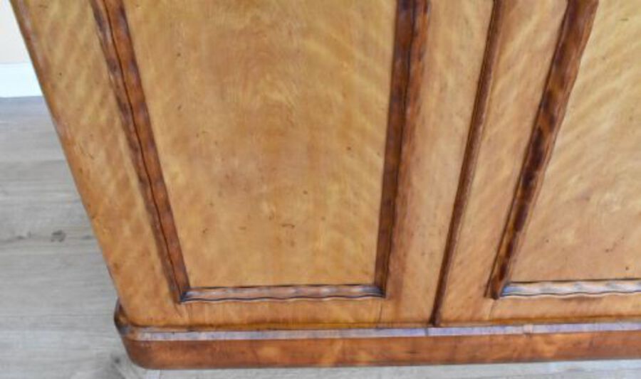 Antique Victorian Satinwood Two Door Wardrobe